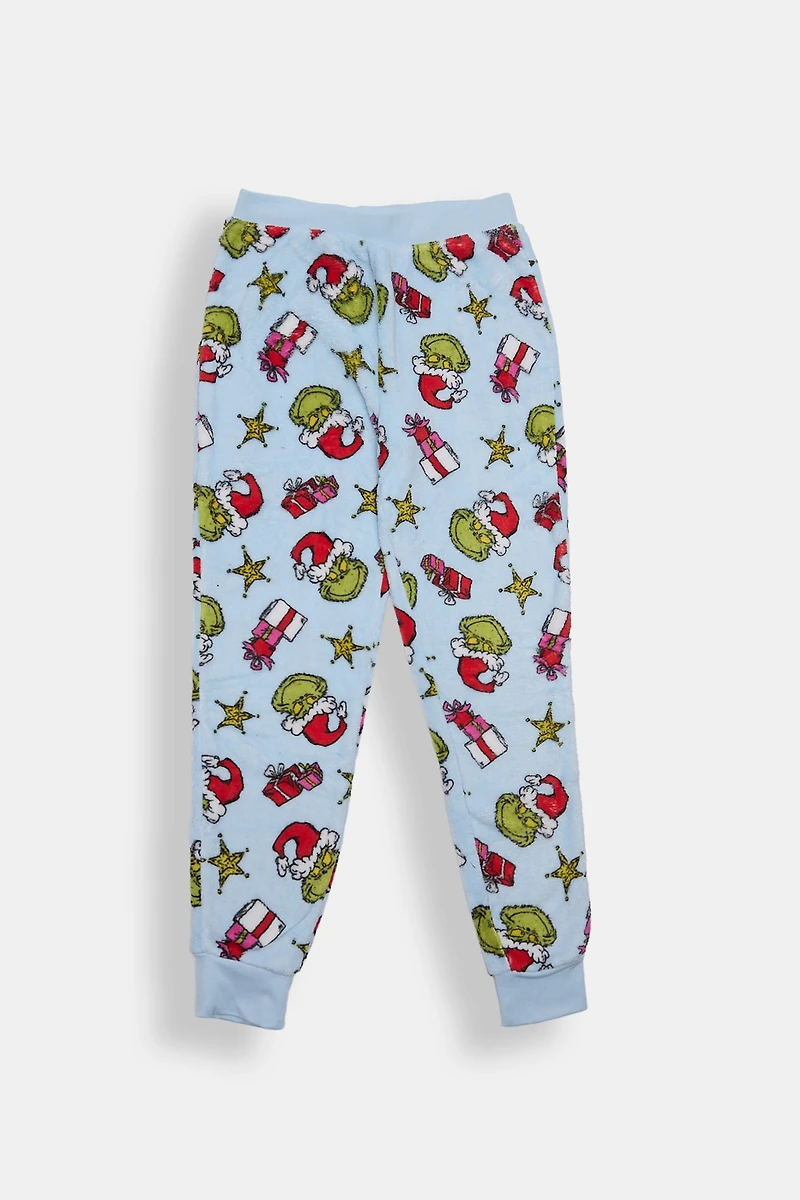 Girls' The Grinch Gift Plush Pajama Jogger