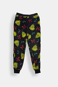 Girls' The Grinch Bow Plush Pajama Jogger