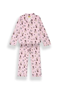 Ensemble chemise et pantalon pyjama coupe Dad en velours Peanuts cadeaux pour fille