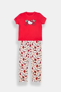 Girls' Hello Kitty Cherry Pajama Tee & Pants 2-Piece Set