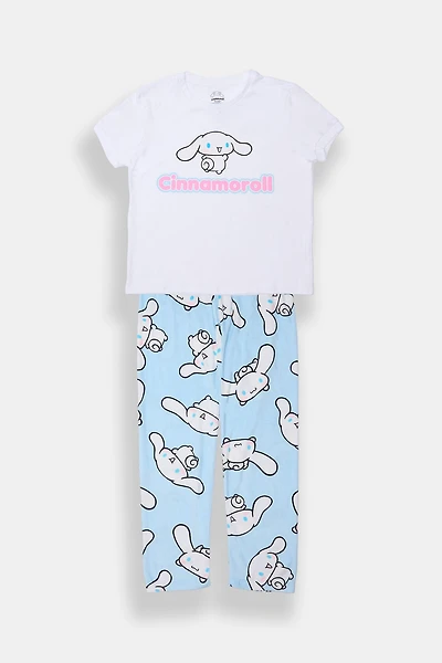 Girls' Cinnamoroll Pajama Tee & Pants 2-Piece Set