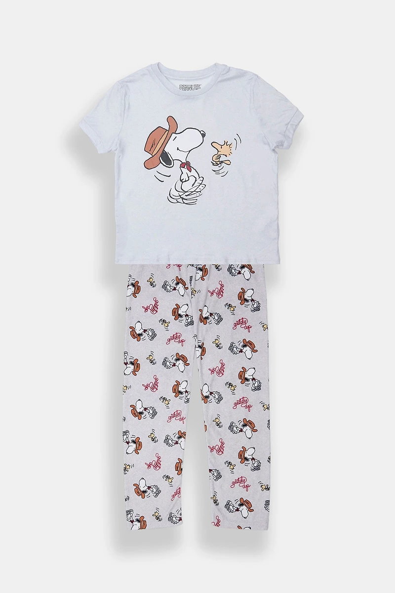 Ensemble pyjama en velour Peanuts Snoopy Western pour fille