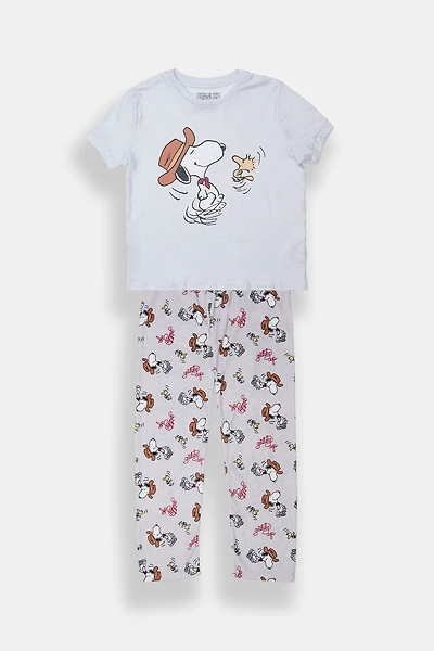 Ensemble pyjama en velour Peanuts Snoopy Western pour fille