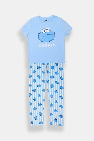 Ensemble pyjama en velour Cookie Monster pour fille