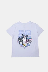 Girls' Hello Kitty And Friends Crest Glitter Graphic Classic Tee