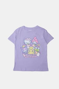 Girls' Hello Kitty Glitter Graphic Classic Tee