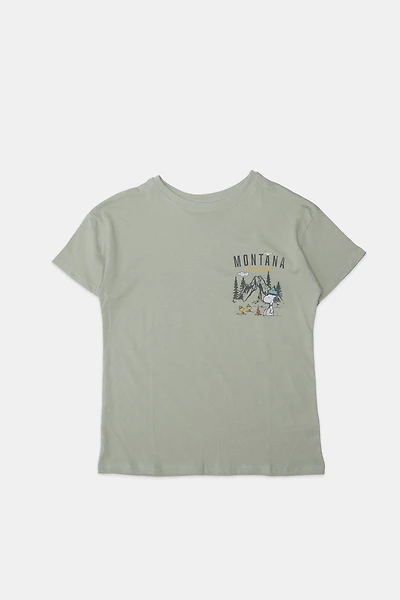 T-shirt graphique Camp Snoopy Peanuts Montana pour fille