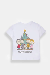 Girls' Peanuts Snoopy Happy Holidays Graphic Classic Tee