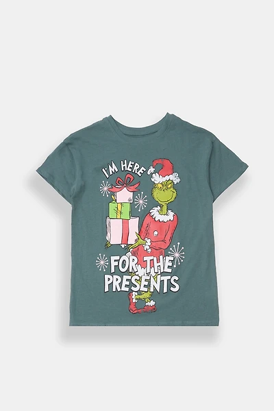 Girls' The Grinch I'm Here For Presents Graphic Classic Tee