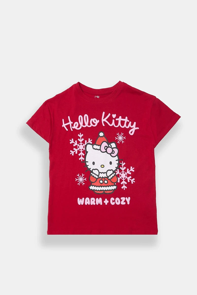 Girls' Hello Kitty Warm & Cozy Graphic Classic Tee
