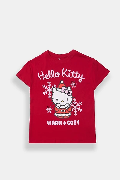 Girls' Hello Kitty Warm & Cozy Graphic Classic Tee