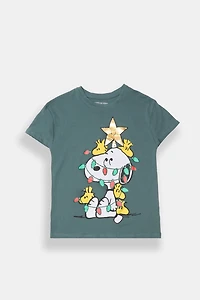 Girls' Peanuts Snoopy Lights Graphic Classic Tee