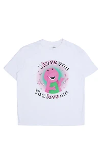 T-shirt décontracté imprime? graphique Barney I Love You Me