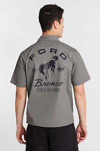 Ford Bronco Embroidered Patch Button-Up Shirt