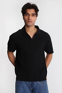 AERO Waffle Knit Sweater Polo