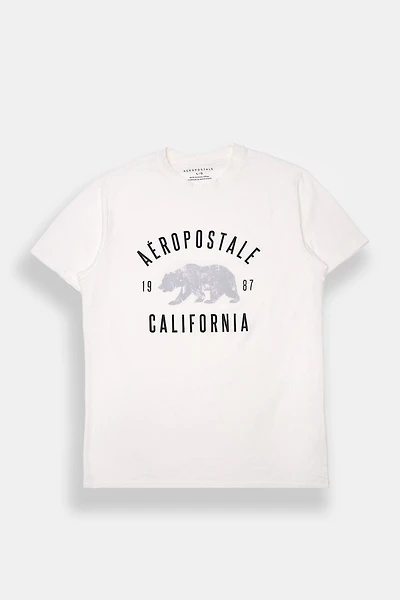 Aéropostale 87 Camouflage Bear Graphic Oversized Tee