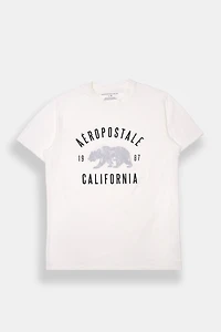 Aéropostale 87 Camouflage Bear Graphic Oversized Tee