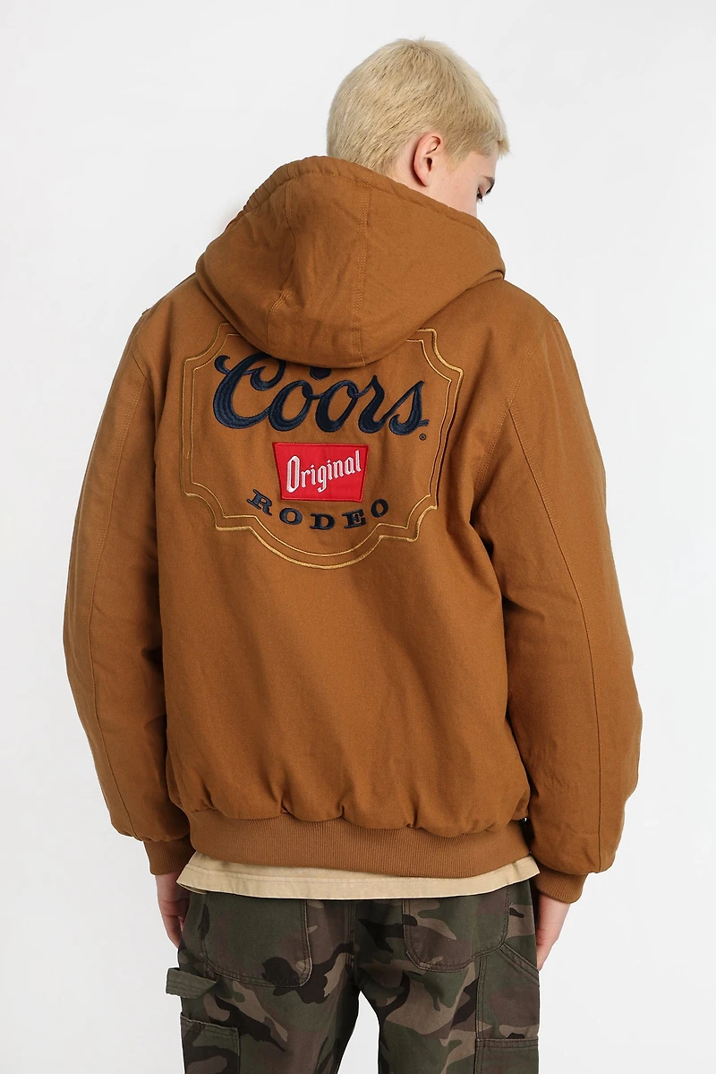 Coors Embroidered Cotton Canvas Hooded Workwear Jacket