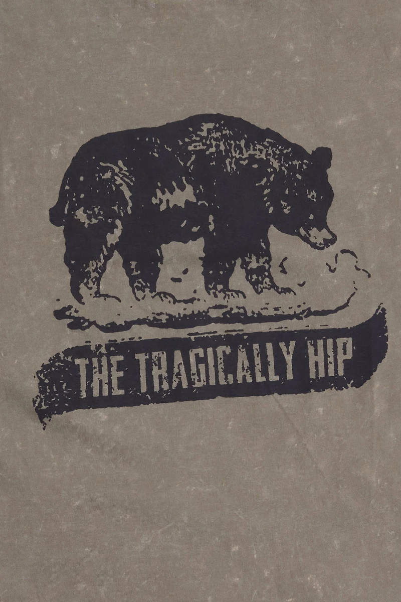 T-shirt délavé acide imprimé graphique The Tragically Hip