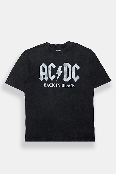 T-shirt graphique surdimensionné délavé AC/DC