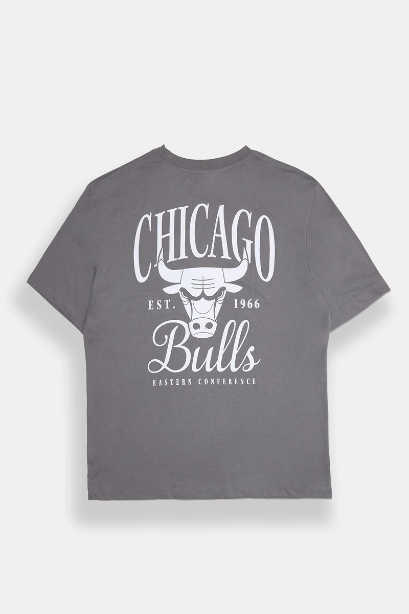 T-shirt graphique surdimensionné brodé Chicago Bulls