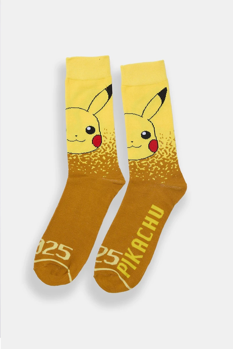Pokémon Pikachu Printed Jacquard Crew Socks