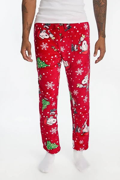 Peanuts Snoopy Holiday Plush Pajama Pants