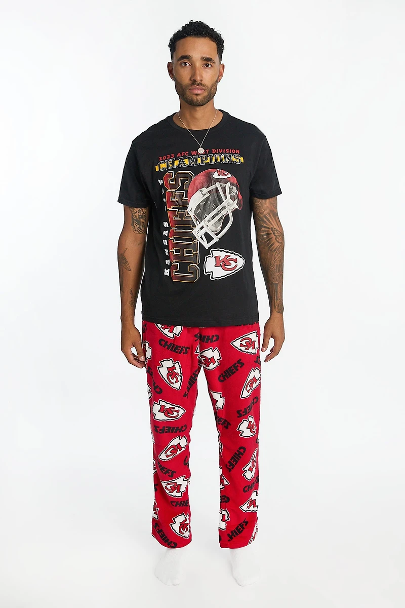Kansas City Chiefs Graphic Tee And Plush Pants Pajama 2-Piece Set