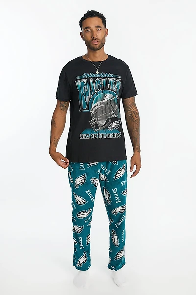 Philadelphia Eagles Graphic Tee And Plush Pants Pajama 2-Piece Set