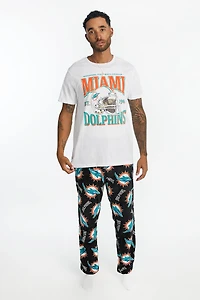 Miami Dolphins Graphic Tee And Plush Pants Pajama 2-Piece Set