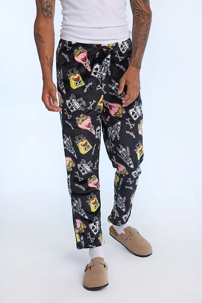 SpongeBob & Patrick Skeleton Plush Pajama Pants