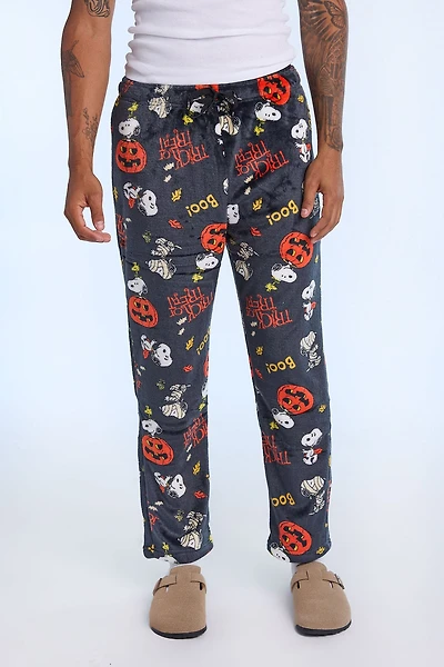 Pantalon pyjama pelucheux imprimé Peanuts Spooky Snoopy