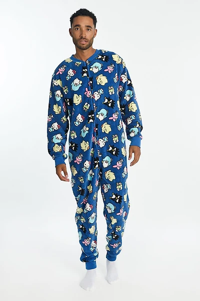 Hello Kitty Printed Plush Crew Neck Onesie