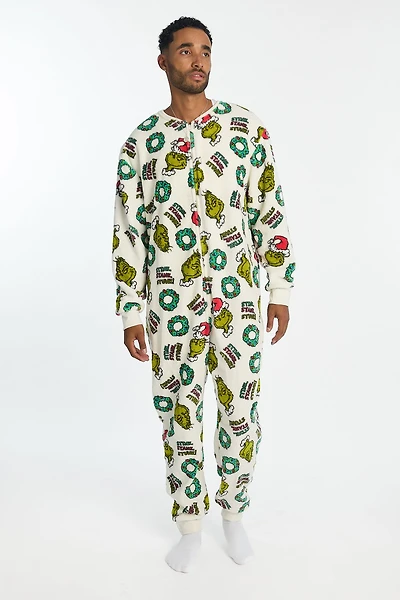 The Grinch Stink Stank Stunk Printed Crew Neck Plush Onesie