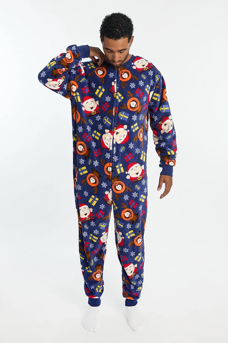 South Park Holiday Printed Crew Neck Plush Onesie