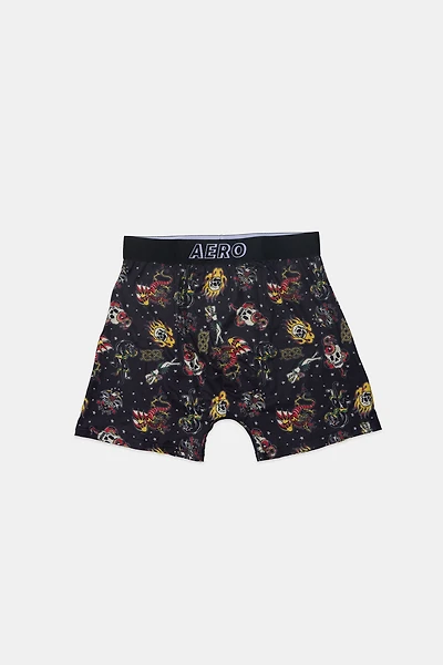AERO Skulls & Snakes Printed Boxer Briefs