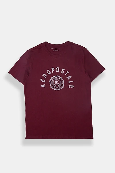 Aéropostale Crest Flocked Graphic Tee