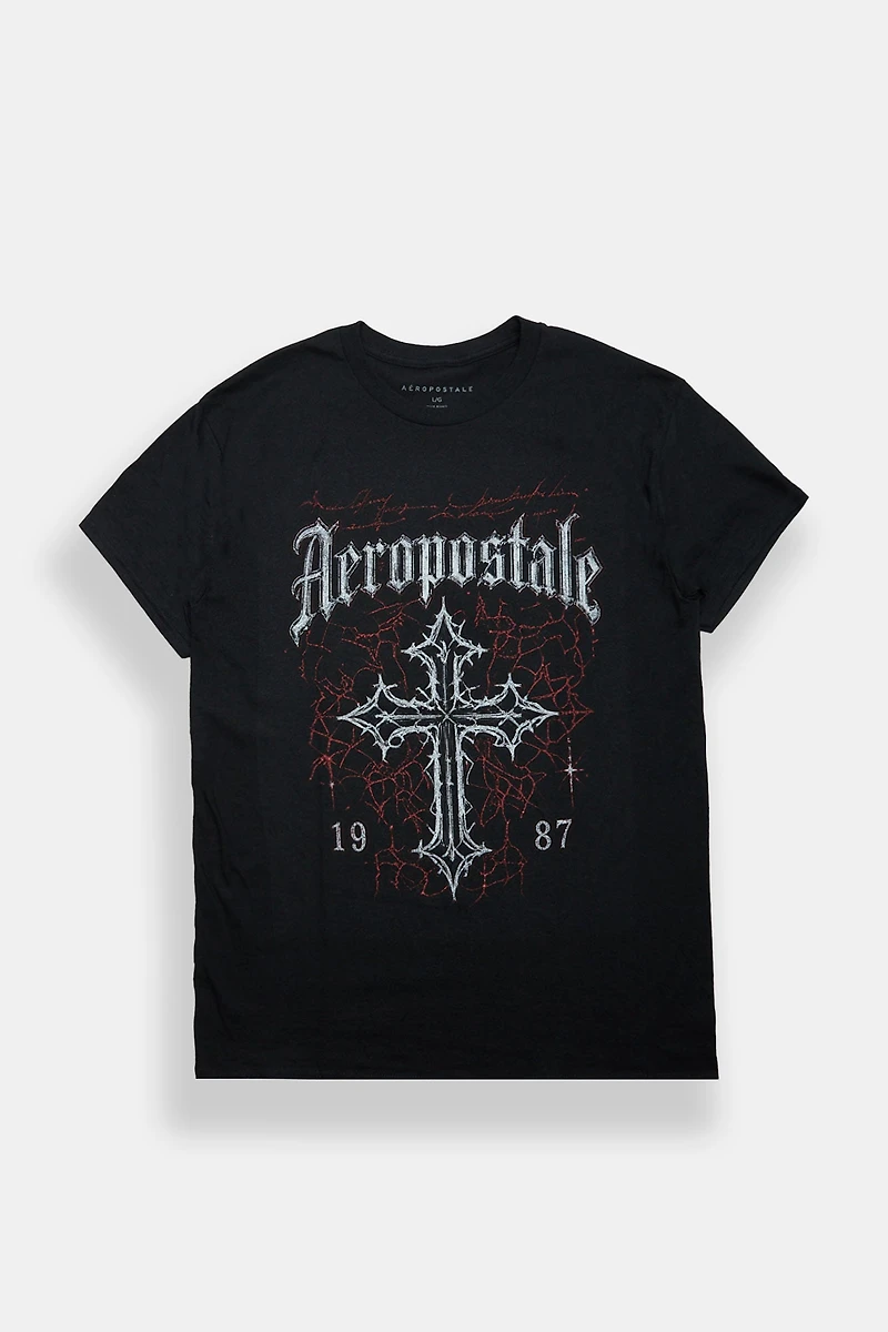 Aéropostale 1987 Gothic Cross Graphic Tee