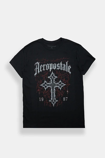 Aéropostale 1987 Gothic Cross Graphic Tee