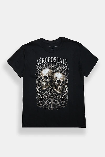 Aéropostale Chained Skulls & Cross Graphic Tee