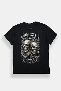 Aéropostale Chained Skulls & Cross Graphic Tee