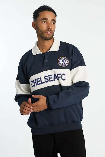 Chelsea Football Club Colour Block Polo Sweatshirt