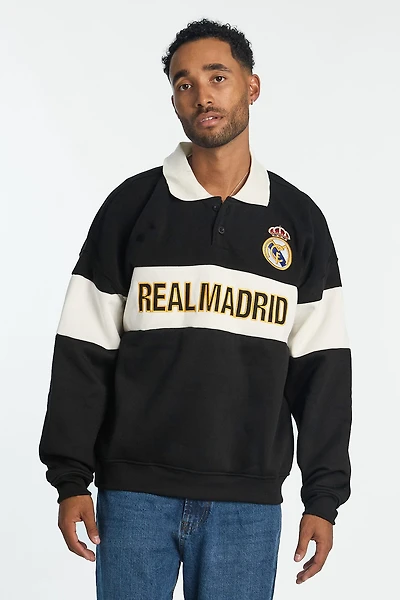 Real Madrid Football Club Colour Block Polo Sweatshirt