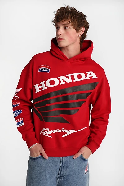 Chandail à capuche en molleton imprimé ailes Honda Racing