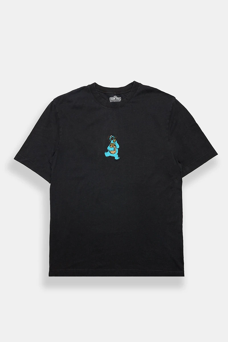 Cookie Monster Embroidered Graphic Oversized Tee