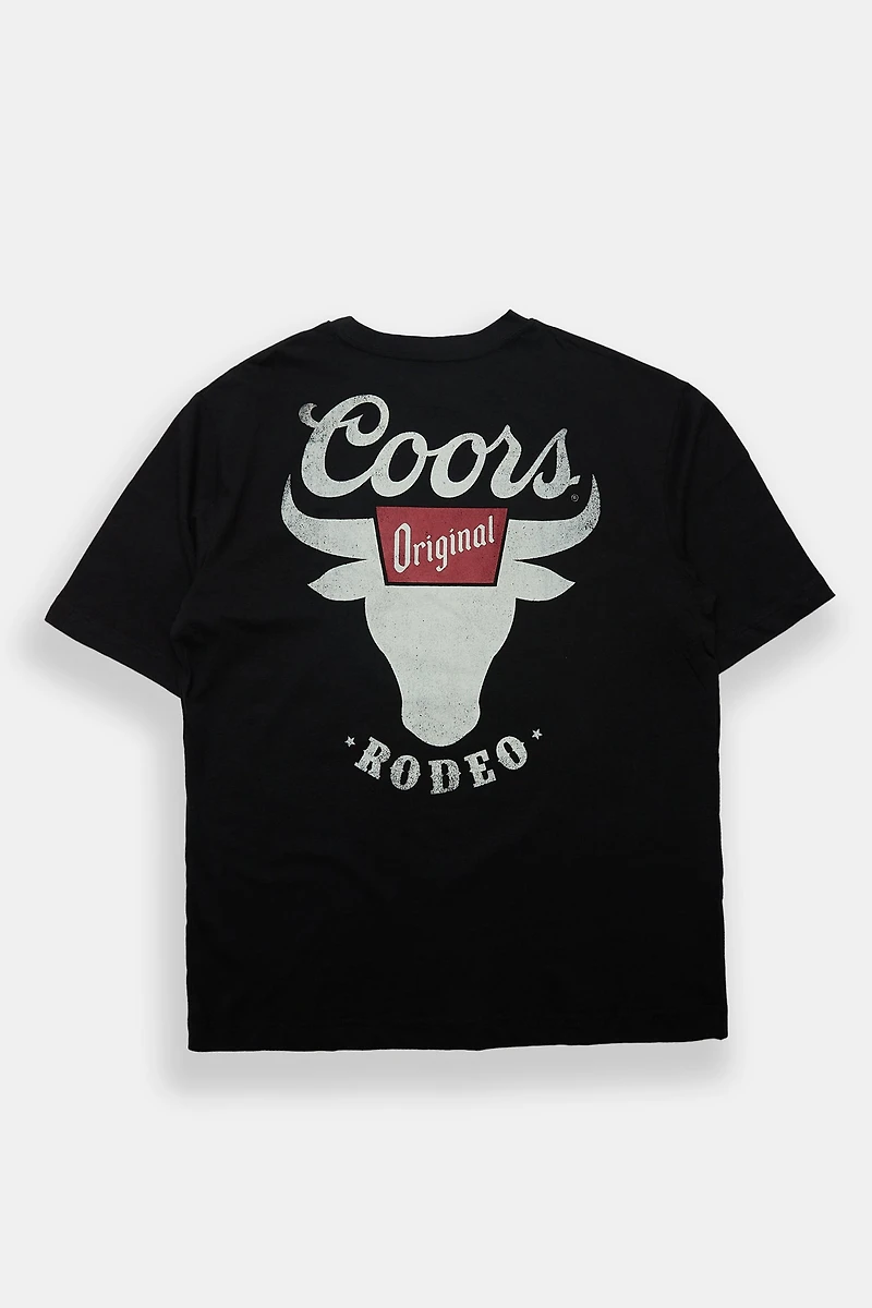 Coors Original Rodeo Club Embroidered Graphic Oversized Tee