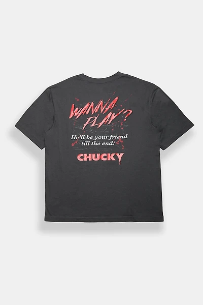 T-shirt surdimensionné imprimé graphique Chucky Wanna Play