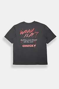 T-shirt surdimensionné imprimé graphique Chucky Wanna Play