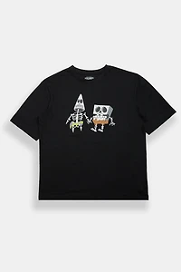 Skeleton SpongeBob & Patrick Graphic Oversized Tee