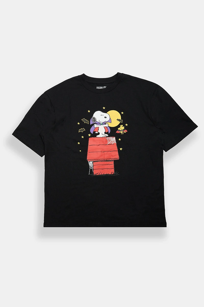 Peanuts Snoopy & Woodstock Vampire Graphic Oversized Tee
